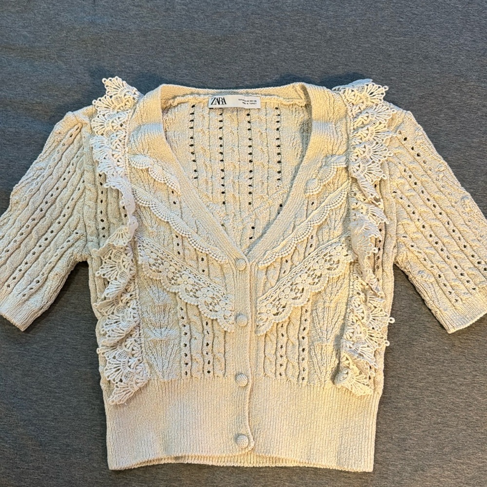 Zara knit button up shirt